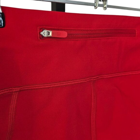 Lululemon Pace Rival Crop Size 10 Red 22" Full On Luxtreme Athletic Leggings - Picture 4 of 12